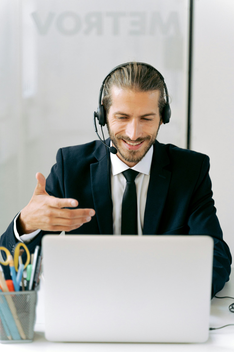 Man making outbound calls